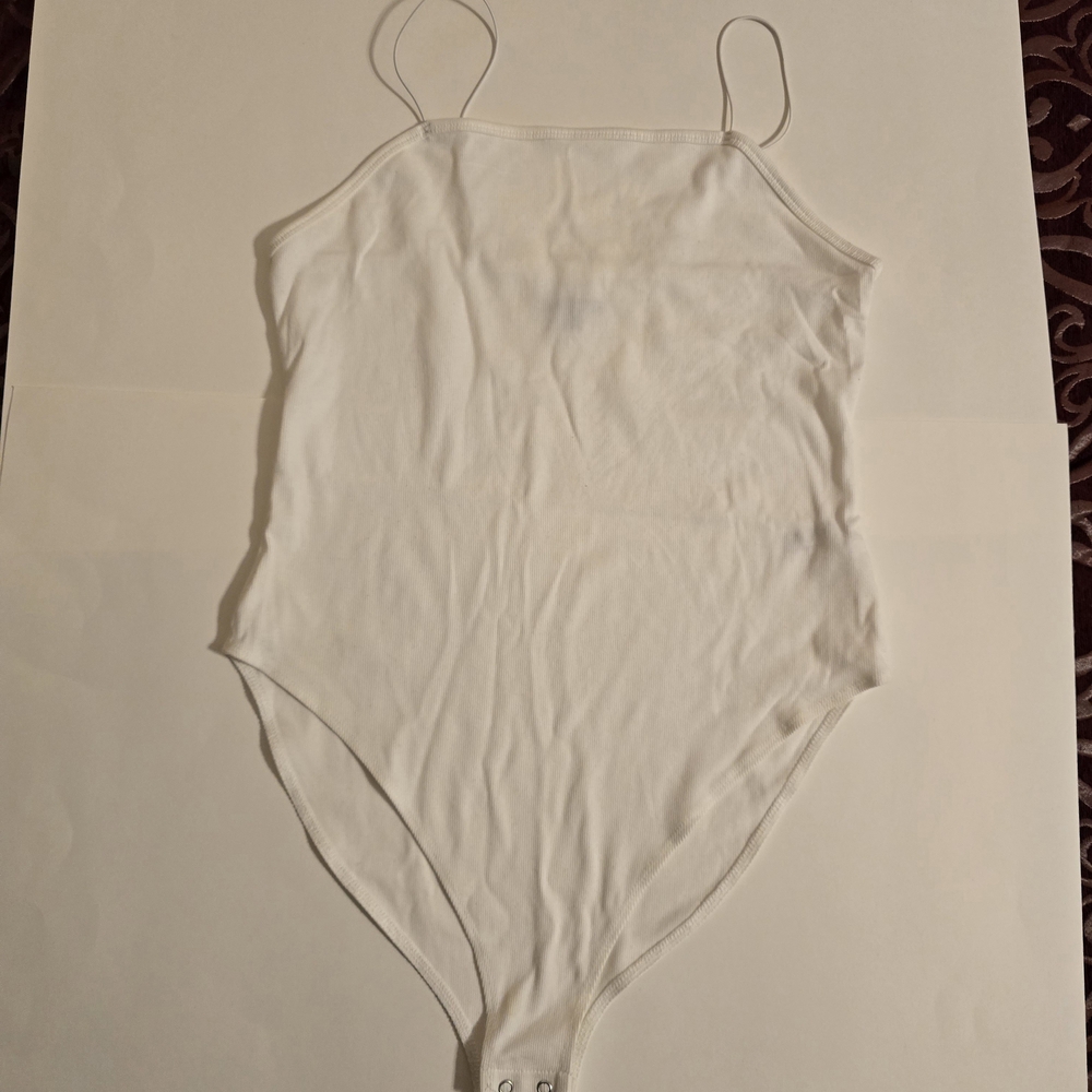 Wild Fable White Spaghetti Strap Bodysuit